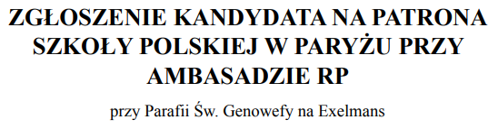KONKURS NA KANDYDATA NA PATRONA NASZEJ SZKOLY
