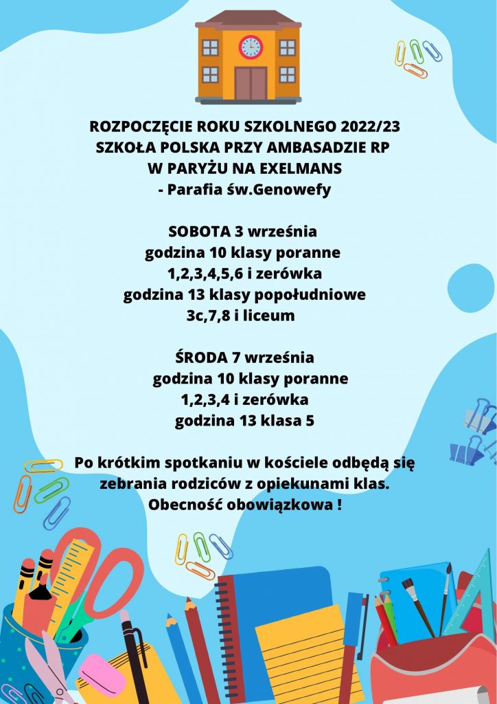 ROZPOCZECIE ROKU SZKOLNEGO 2022/23