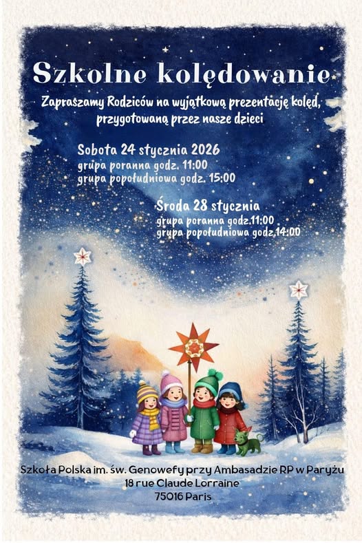 Zapraszamy na szkolne kolędowanie