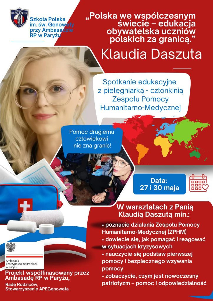 Warsztaty edukacyjne „Polska we współczesnym świecie – edukacja obywatelska uczniów polskich za granicą” prowadzone przez Panią Klaudię Daszutę