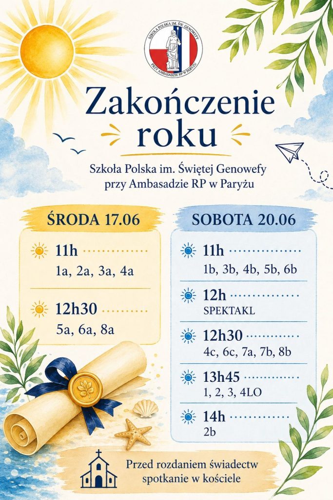 PLAN ZAKOŃCZENIA ROKU SZKOLNEGO 2025/26